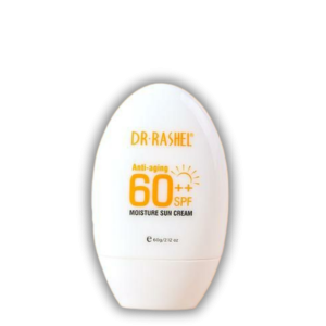 Dr. Rashel SPF 60++ Sunscreen tube for anti-aging and sun protection.