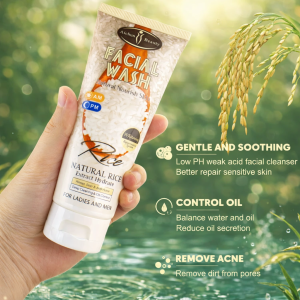 Original Aichun Beauty Rice Facial Wash tube with rice extract and benefits for skincare in Nepal